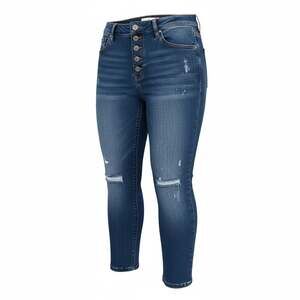 CAbi Women's 16 Button Fly Straight Distressed Denim Jeans Grunge Street